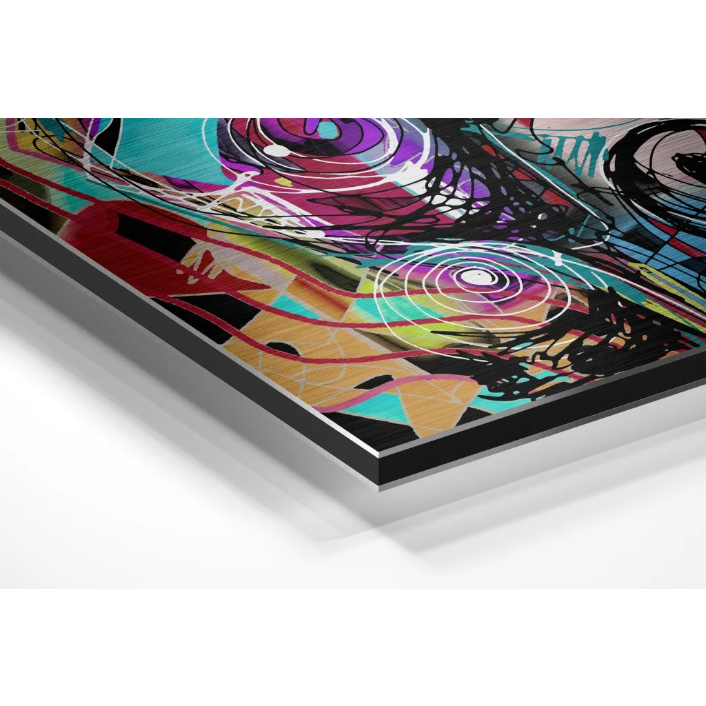 Vibrant Brushed Aluminium Dibond Abstract Art That Pops | Glass Wall Art Print | vintageantiquesgifts.com