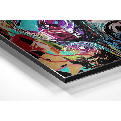 Vibrant Brushed Aluminium Dibond Abstract Art That Pops | Glass Wall Art Print | vintageantiquesgifts.com