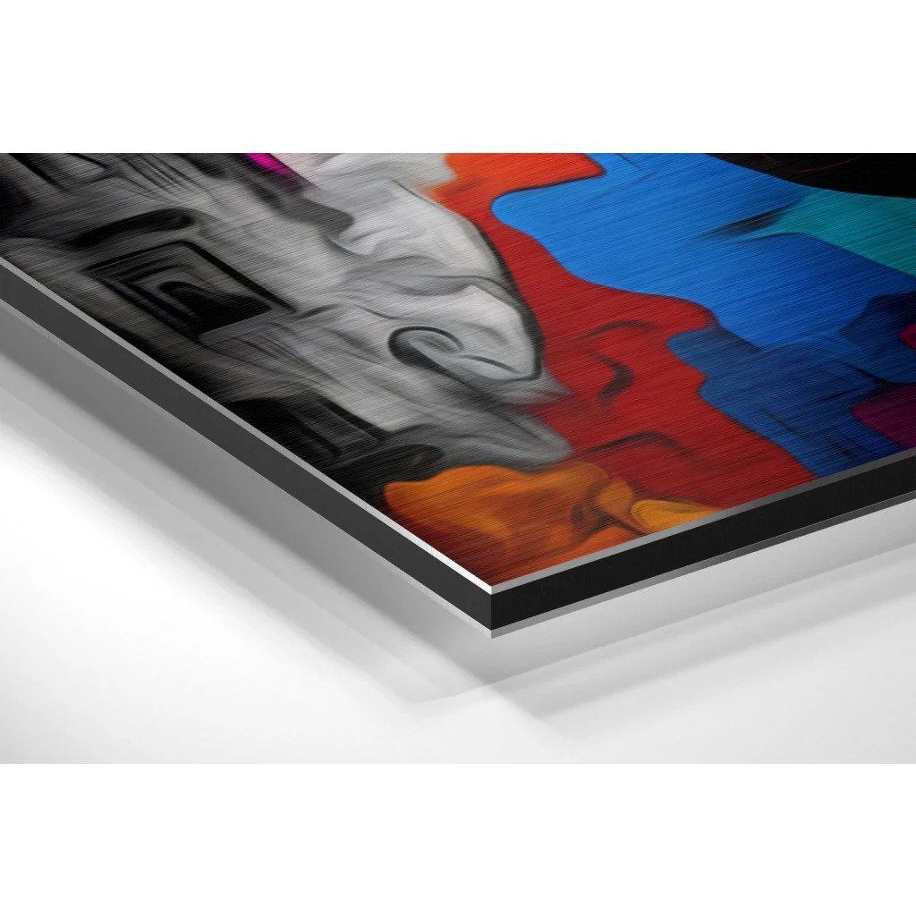 Vibrant Abstract Art on Brushed Aluminium Dibond Panel | Glass Wall Art Print | vintageantiquesgifts.com