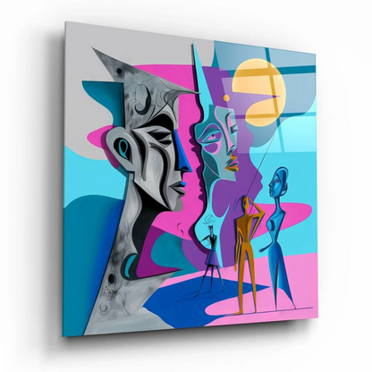 Bold Geometric Faces Abstract Canvas Wall Art | Insigneart USA | vintageantiquesgifts.com