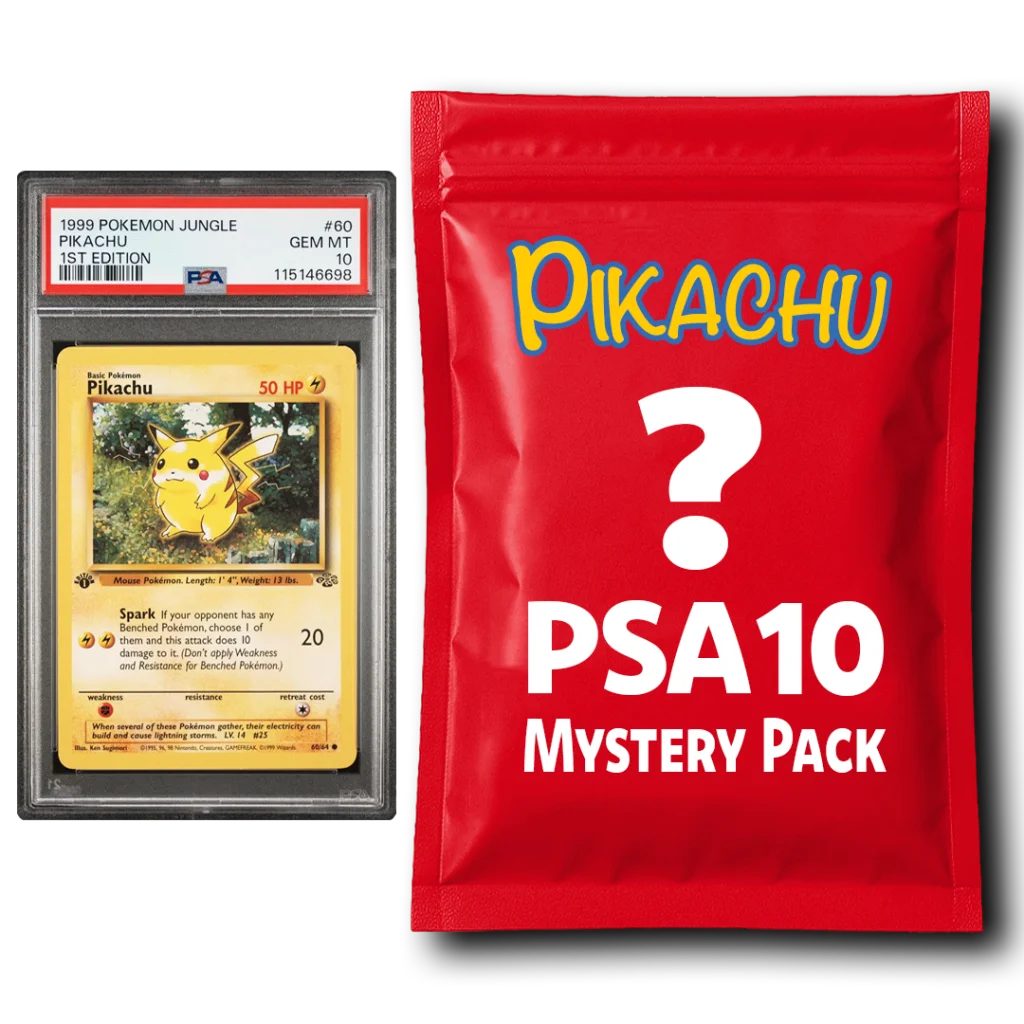 Pikachu PSA 10 Graded PKM Card Mystery Pack Trading Card Game | Hall of Fame Sports Memorabilia | vintageantiquesgifts.com