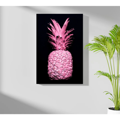 Vibrant pink pineapple on insigne aluminum prints wall art