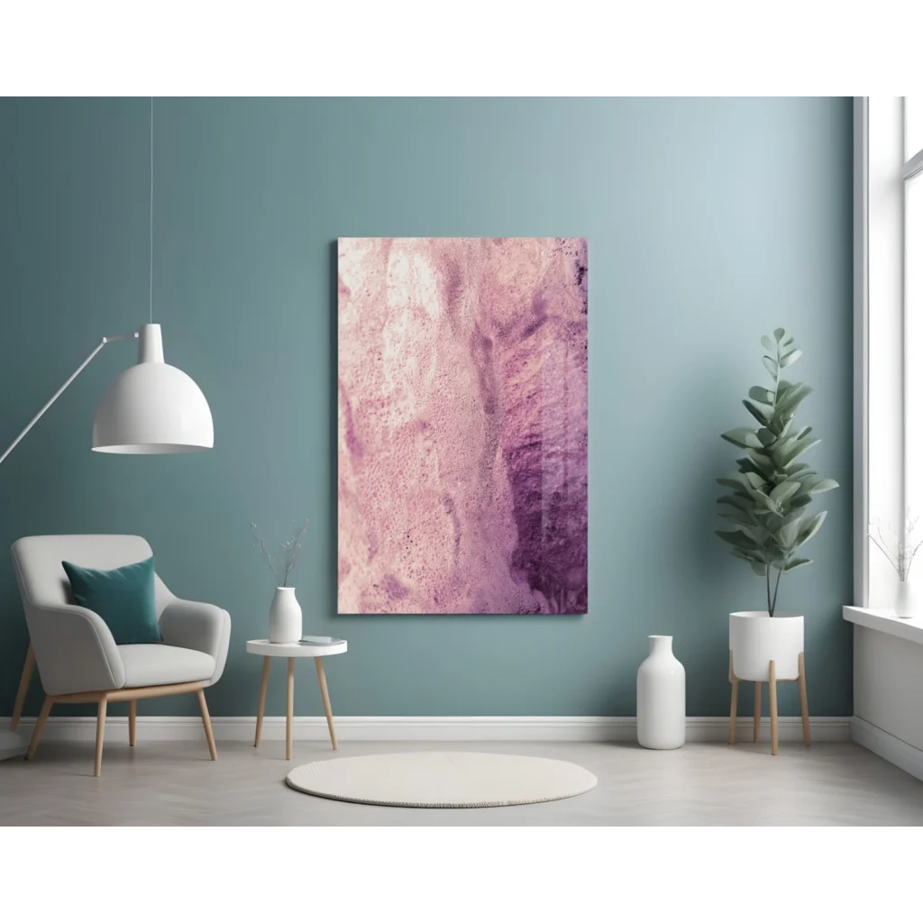 Dreamy pink purple marble glass wall art canvas print