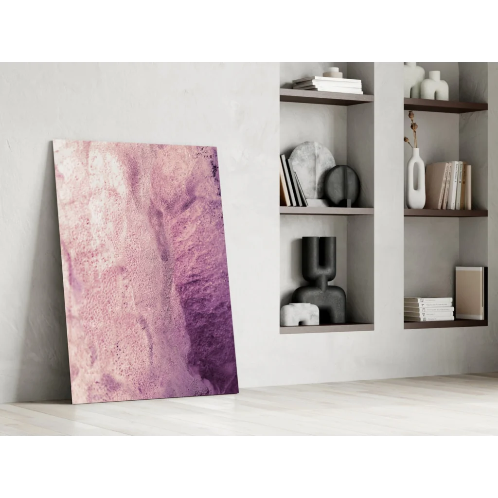 Dreamy pink purple marble glass wall art canvas print