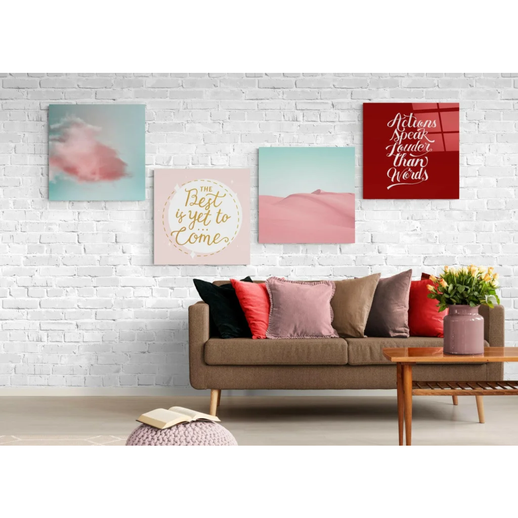 Modern Desert Canvas Prints Glass Wall Art Set of Four | Insigneart USA | vintageantiquesgifts.com
