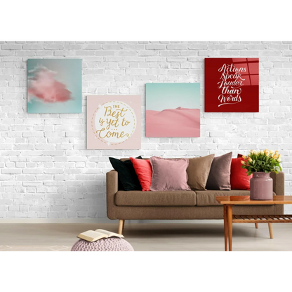 Modern Desert Canvas Prints Glass Wall Art Set of Four | Insigneart USA | vintageantiquesgifts.com
