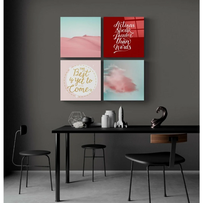 Modern Desert Canvas Prints Glass Wall Art Set of Four | Modern Wall Art Decor | vintageantiquesgifts.com
