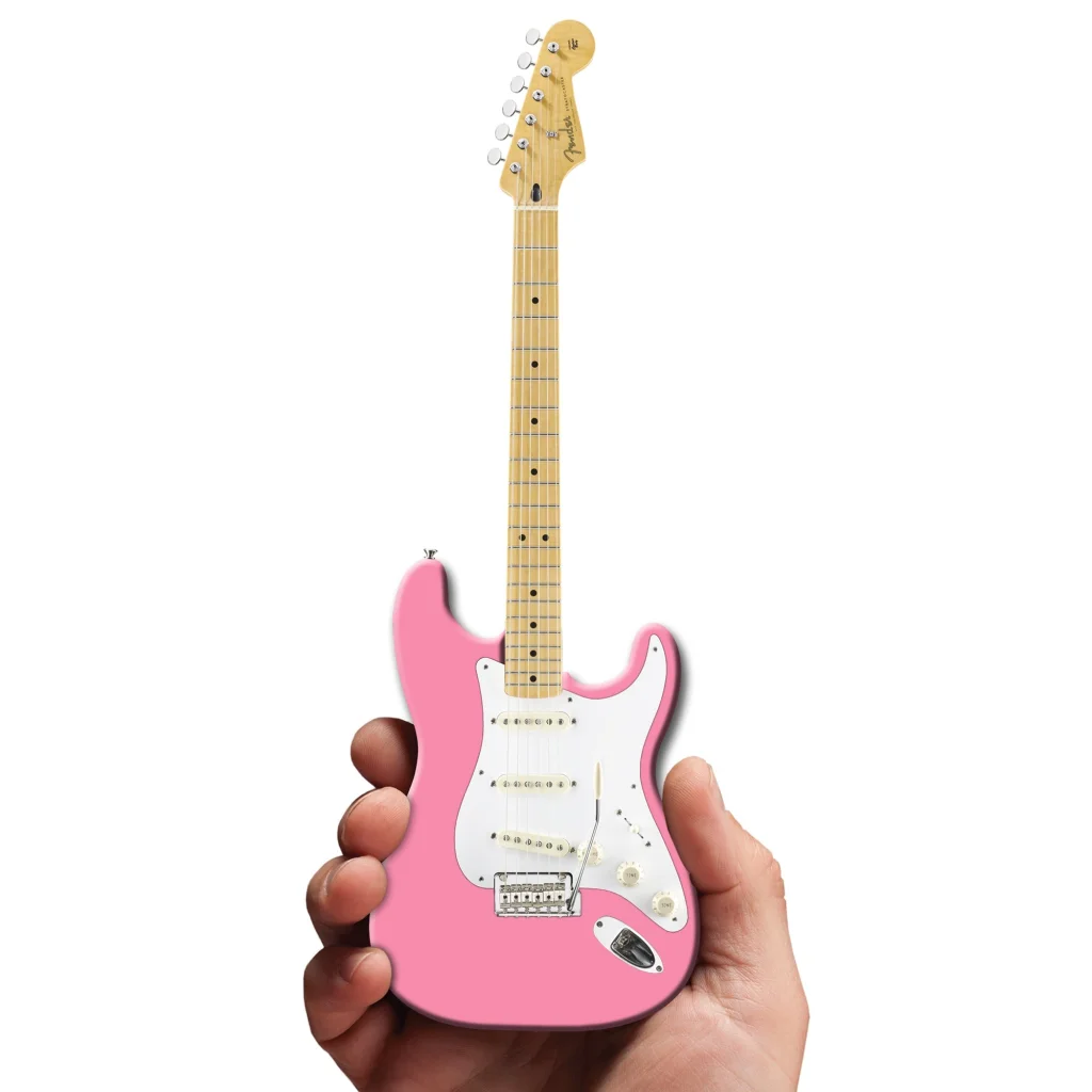 Pink Axe Heaven Fender Strat guitar case gift with stand