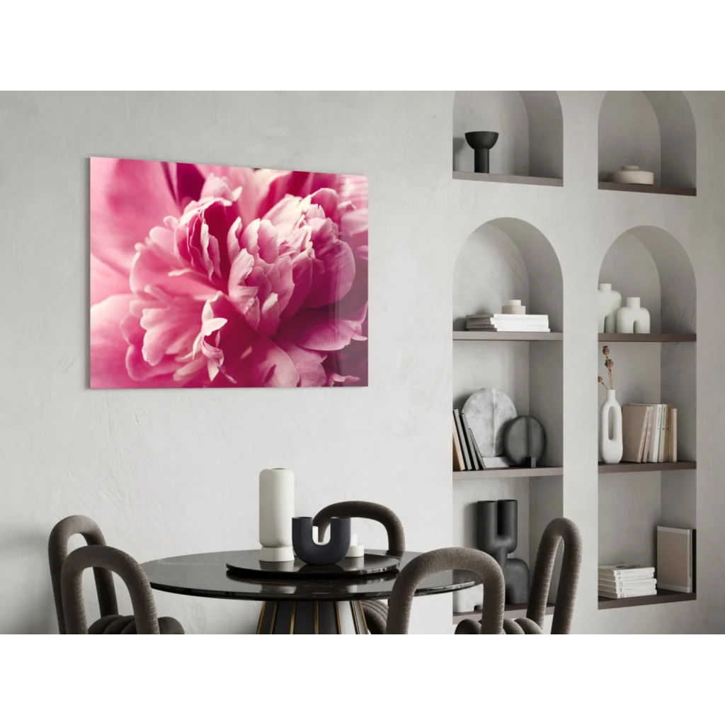 Vibrant pink peony flower canvas wall art print