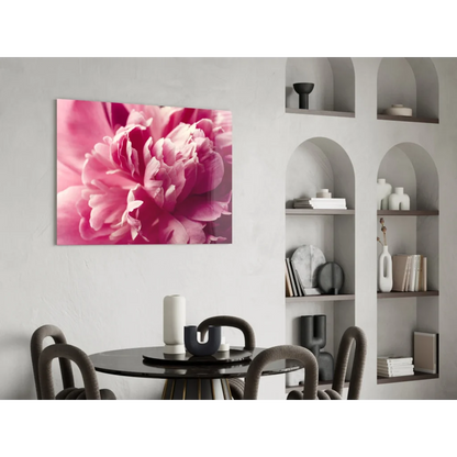Vibrant pink peony flower canvas wall art print