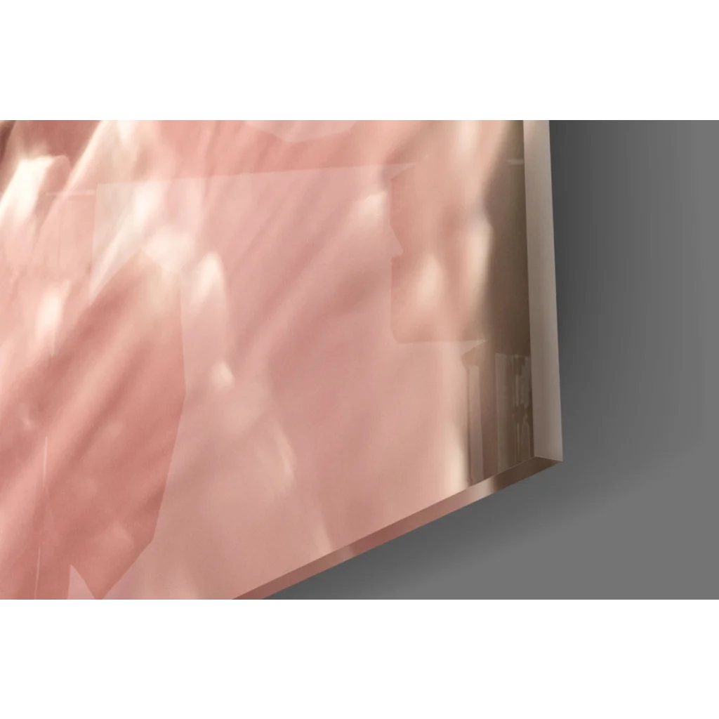 Rose gold brushed metal plate in Pink Gerbera Daisy wall art