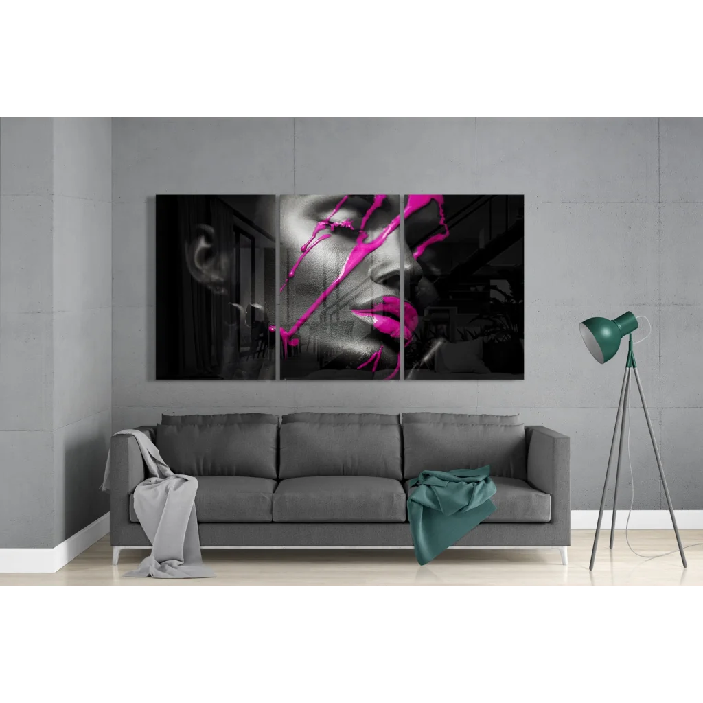 Pink Ink Glass Wall Art