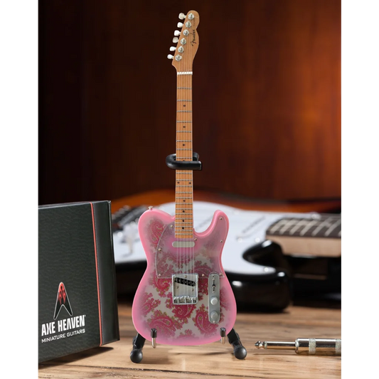Miniature pink paisley Fender Tele guitar case gift by Axe Heaven®