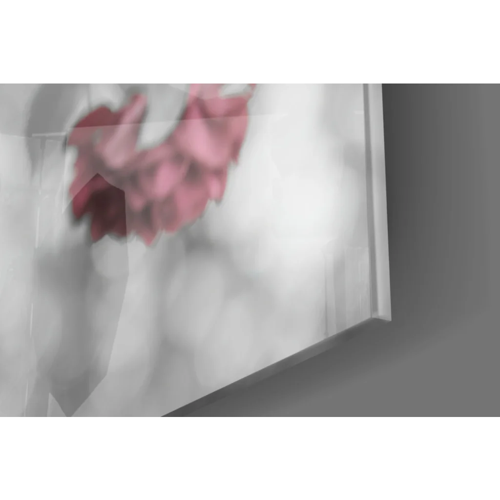 Soft pink ruffled fabric flower cluster in pink roses wall art