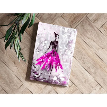 Vibrant pink tutu dress canvas art elevating any room