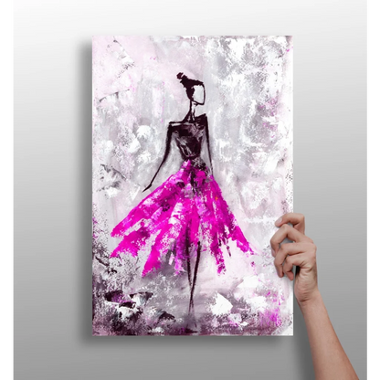 Vibrant pink tutu dress canvas art poster for room decor