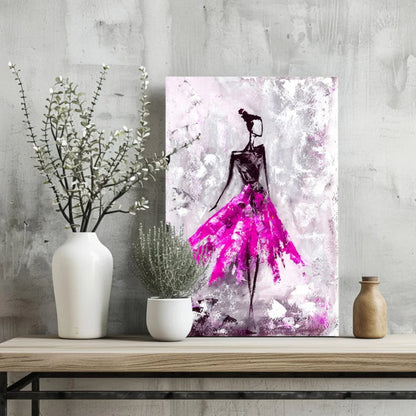 Pink tutu dress canvas art print elevates any room
