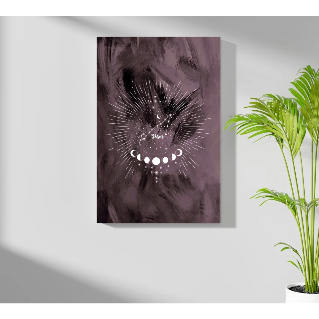 Insigne aluminum prints celestial purple moon phase wall art