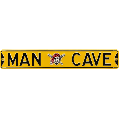 Pittsburgh Pirates Man Cave authentic street sign with skull emblem