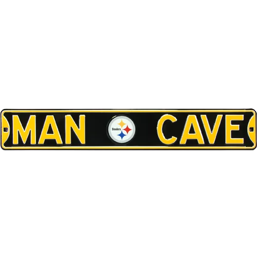 Pittsburgh Steelers Man Cave authentic street sign with black yellow design