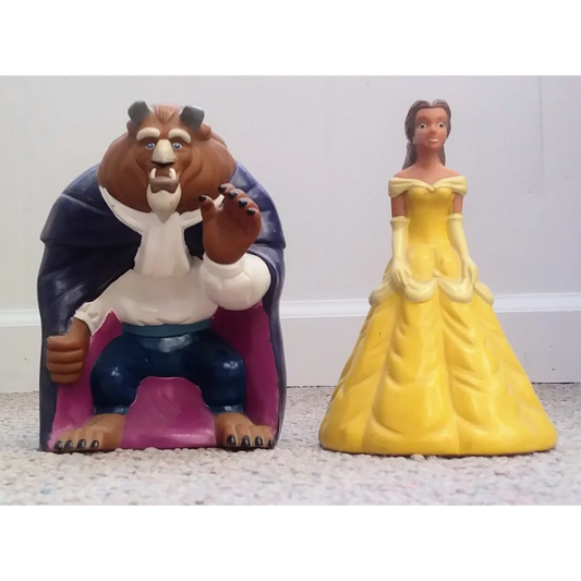 Vintage Pizza Hut Beauty and the Beast Belle puppet toy set figurines