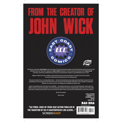 Back cover of Planet Death ECC Exclusive Franck Uzan Comic featuring Star Wars artwork