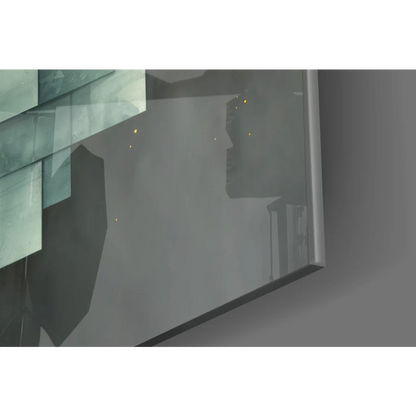 Sleek translucent glass wall art panel with modern geometric design