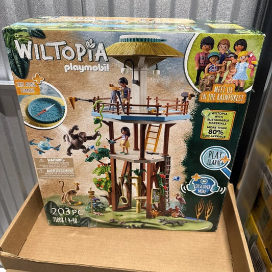 Playmobil Wiltopia research tower playset with figures and animals