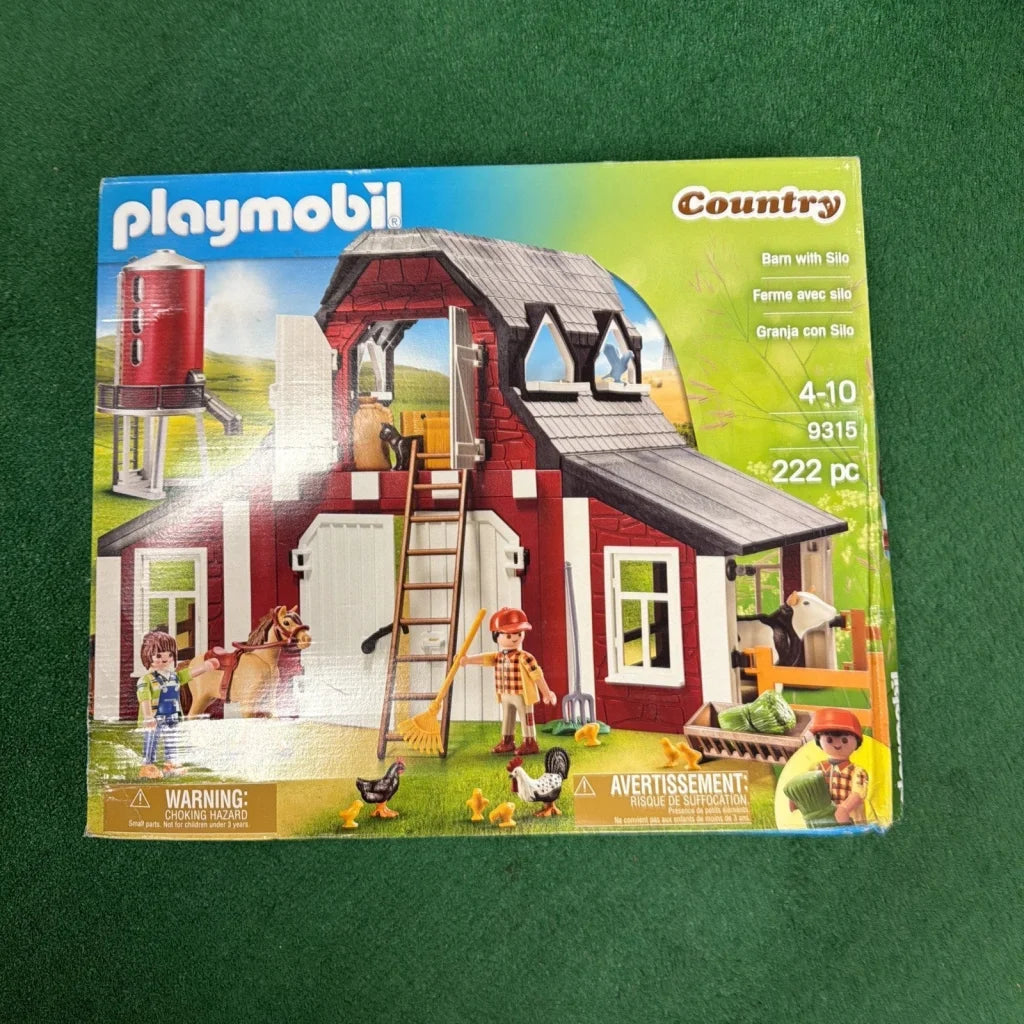 Playmobil 9315 barn with silo sealed box red white 222 pc new