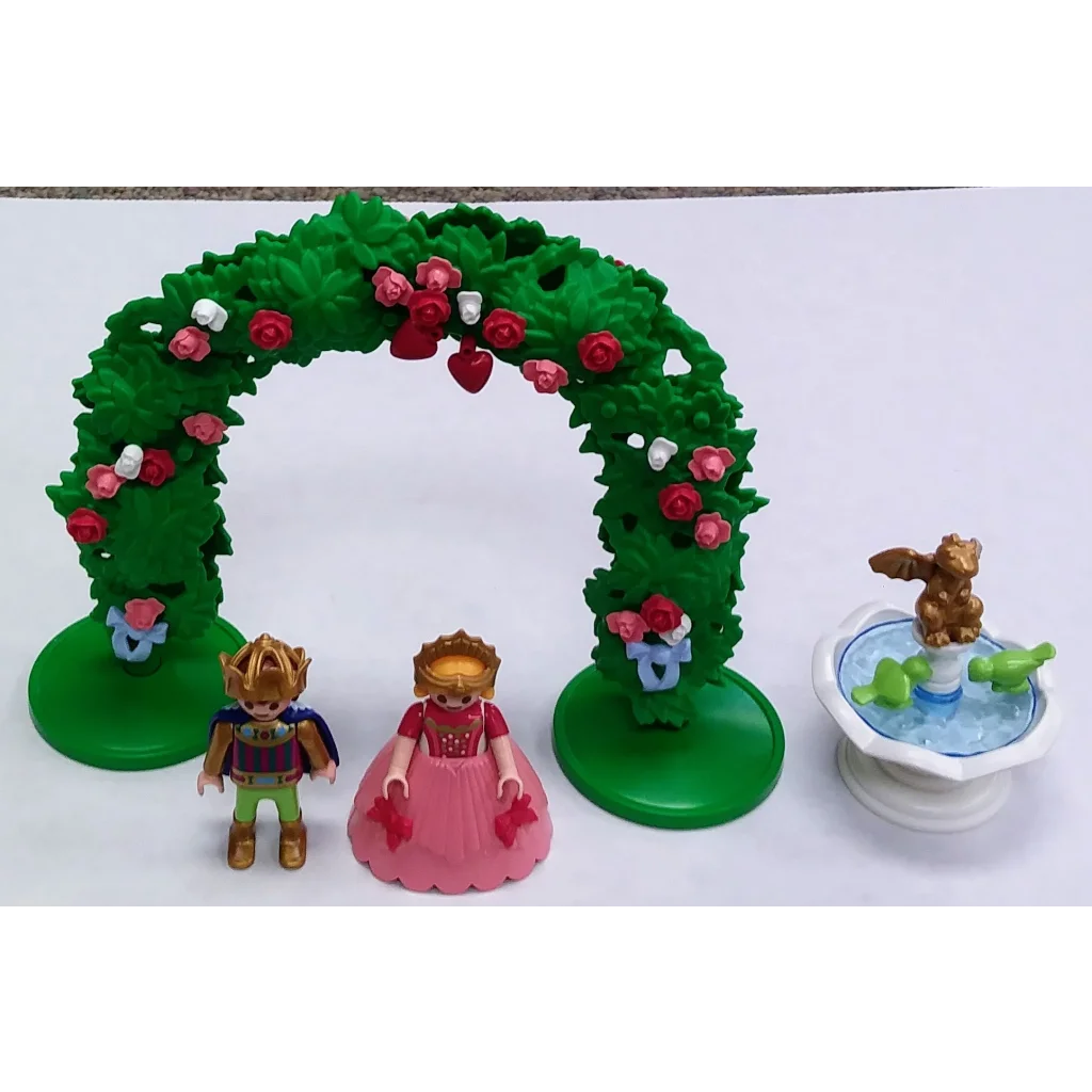 Playmobil fairy garden set with magical archway and prince princess figurines