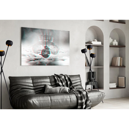 Glitchy Pocket Watch Canvas Wall Art Print | Contemporary Home Wall Art | vintageantiquesgifts.com