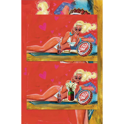 Red hearts and soda bikini in Rabbit Comics exclusive Pop Kills #3 set