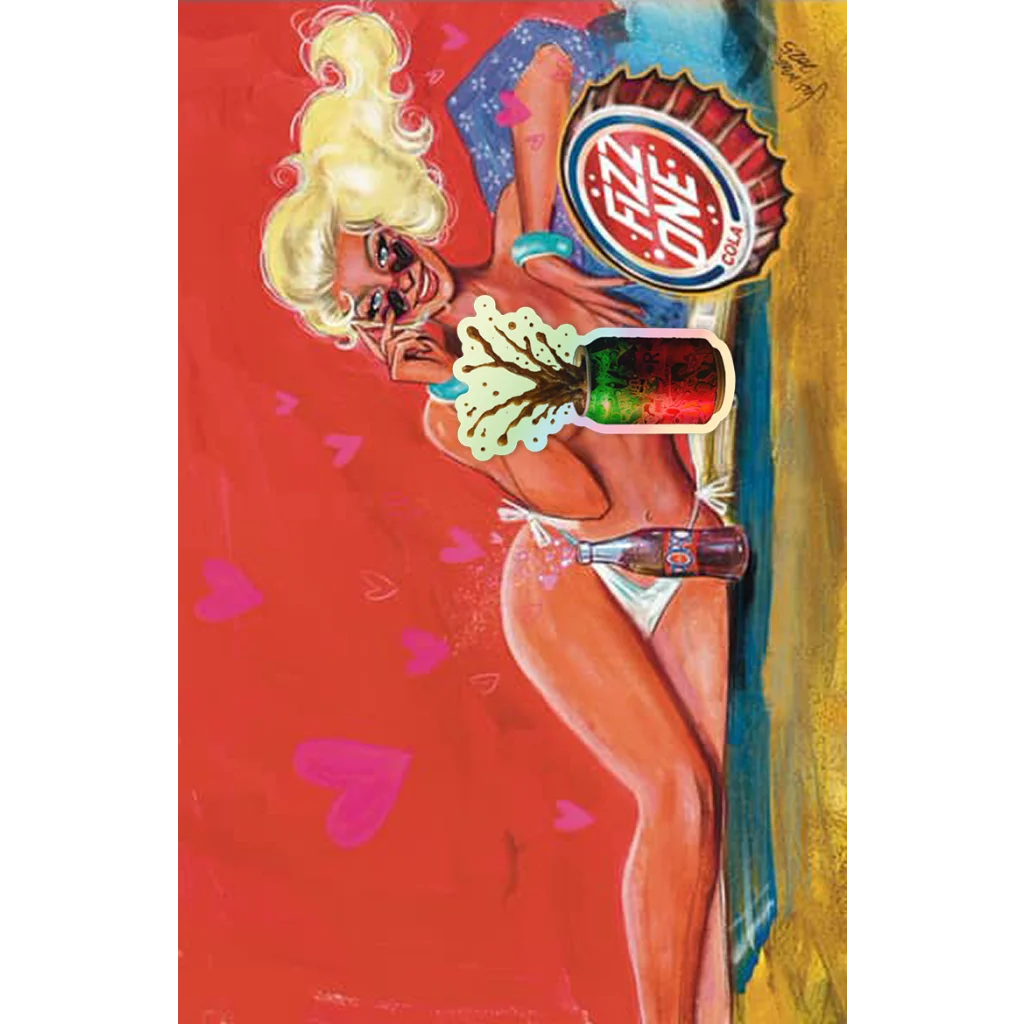 Vibrant Coca-Cola bottle in Rabbit Comics Exclusive Suspiria Vilchez swimsuit set