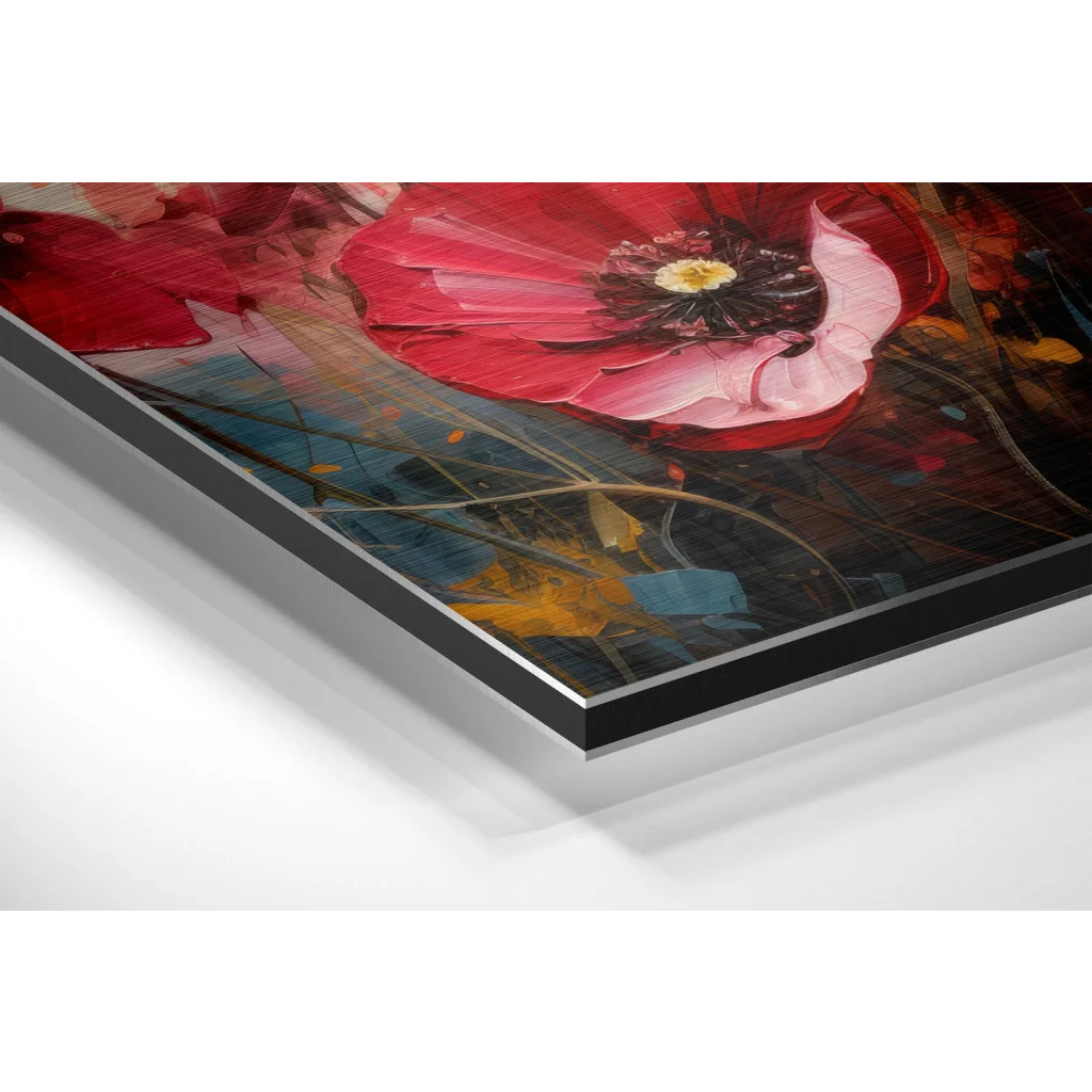 Poppies Brushed Aluminum Dibond Wall Art
