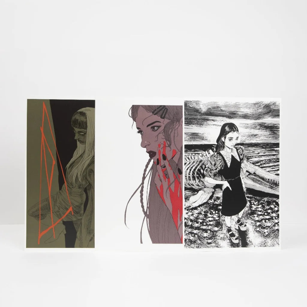 Three unique art prints from Poppy’s Inferno Deluxe Graphic Novel collection