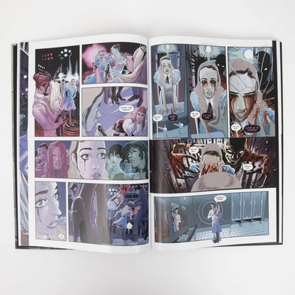 Open Poppys Inferno Deluxe Graphic Novel with colorful comic book illustrations