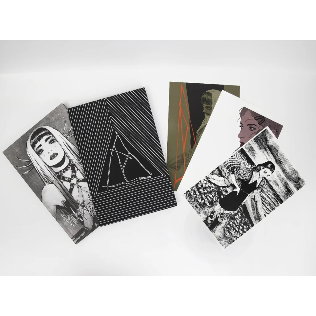 Poppys Inferno art prints collection with black and white, abstract, and colorful styles