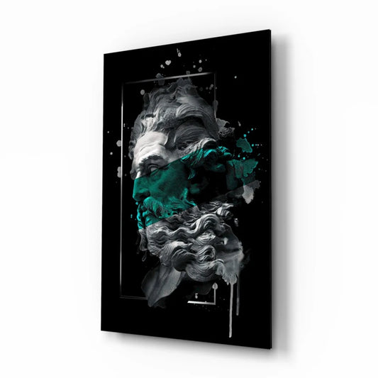 Teal Splash Abstract Portrait Canvas Wall Art | Insigneart USA | vintageantiquesgifts.com