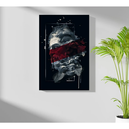 Insigne aluminum prints classical bust with red splash art