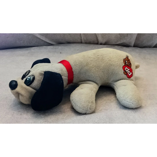 Vintage Pound Puppies Newborns grey puppy plush toy with cream fur