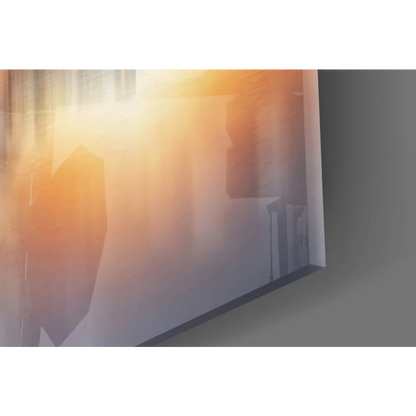 Sleek minimalist white shelf with gray edges for Prague Castle Sunset wall art