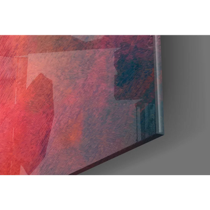Abstract red pink teal brushstrokes on Pray watercolor canvas wall art