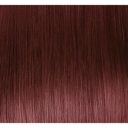 Swatch of dark auburn hair color from Premium Keratin Fusion Hair Extensions in Rich Auburn Brown