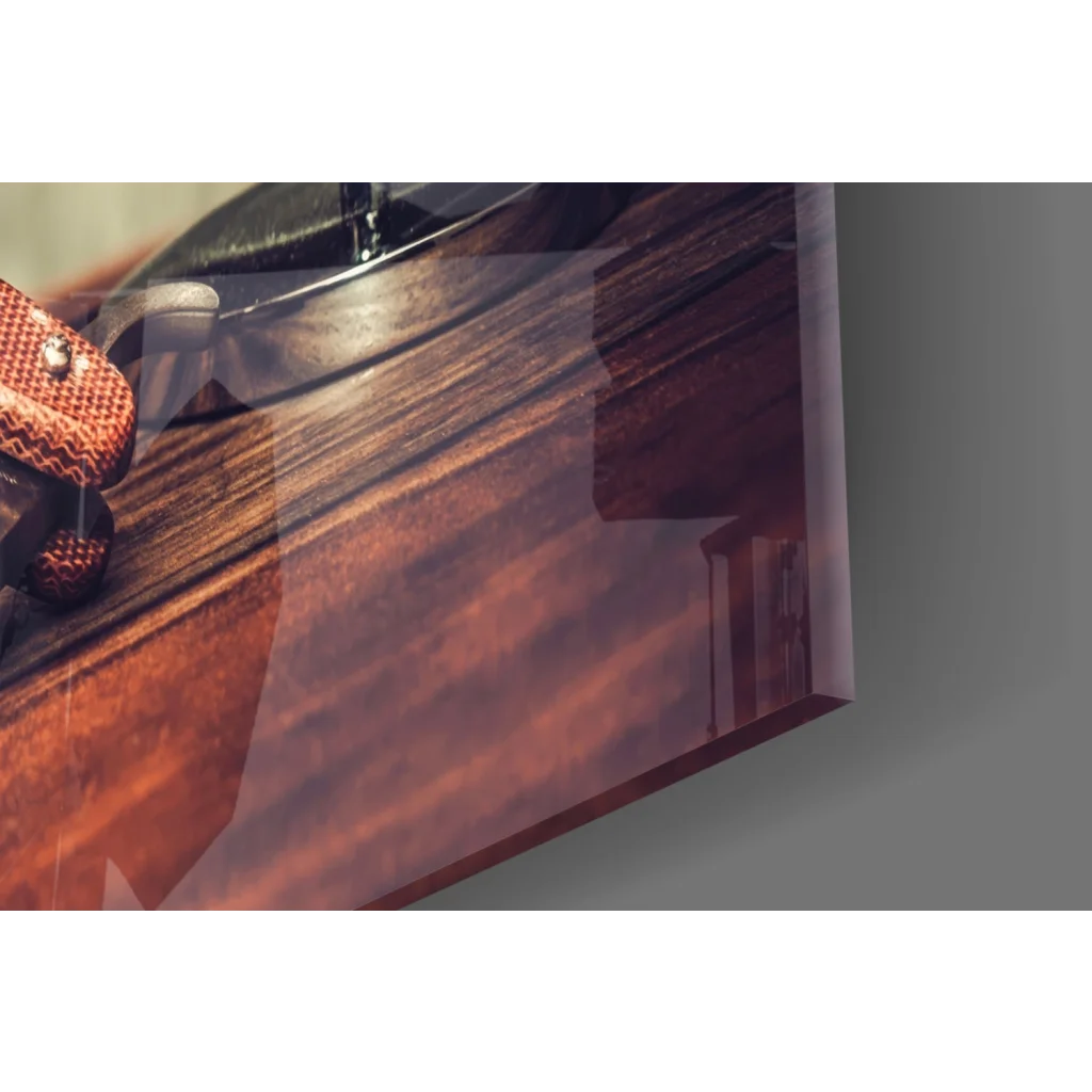 Brown leather wallet chain with woven gold accents in premium shaving set