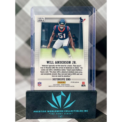 Prestige Worldwide Collectibles Will Anderson Jr Prizm Rookie Card