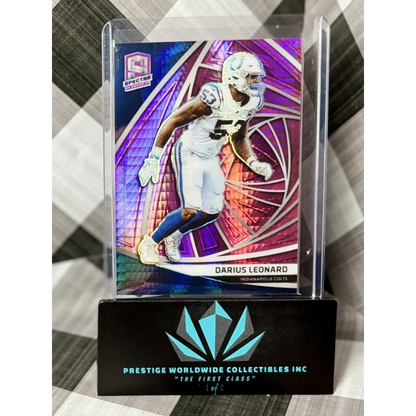 Prestige Worldwide Collectibles Darius Leonard 2019 Panini Mosaic card in acrylic case