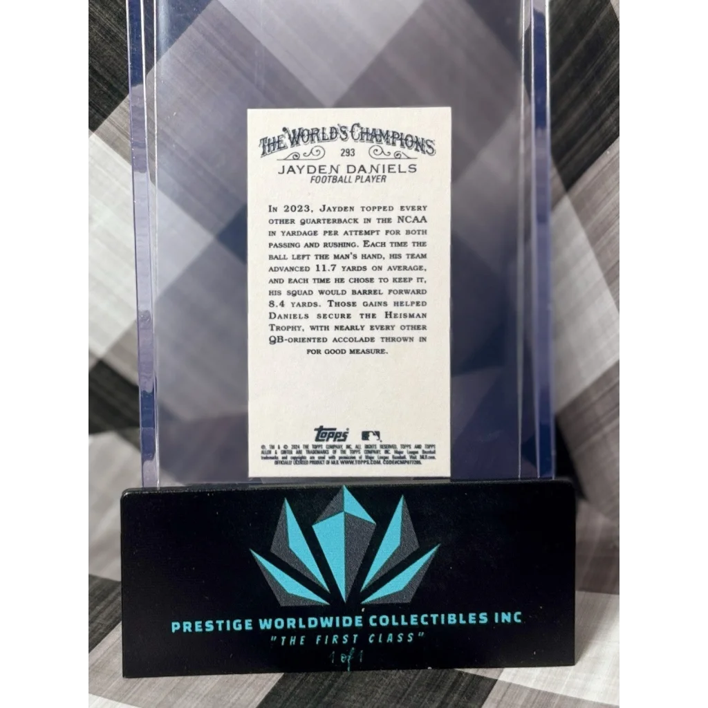 Prestige Worldwide Collectibles Jayden Daniels rookie card black border