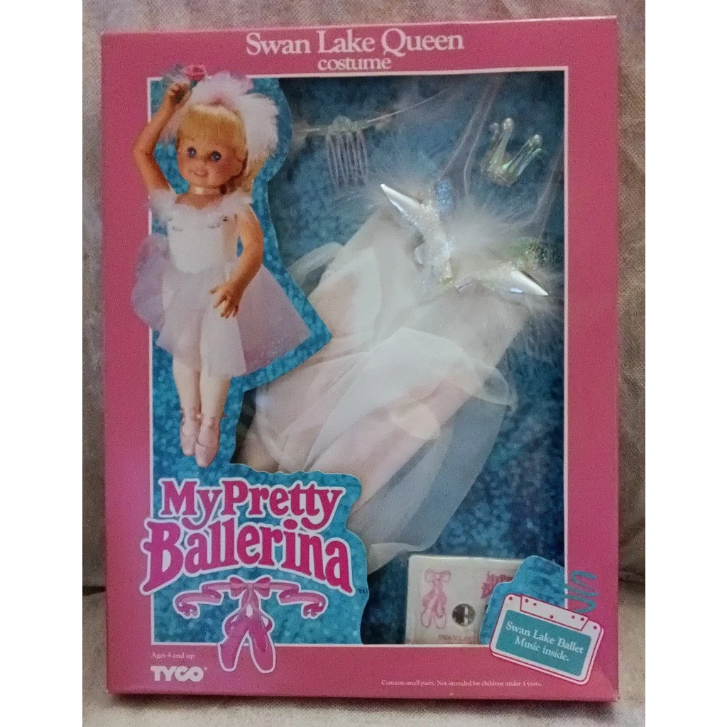 Vintage Tyco pretty ballerina swan queen costume doll in box
