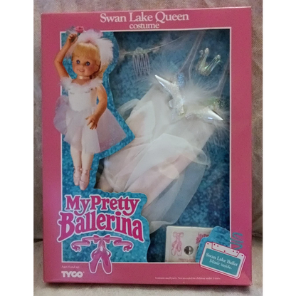 Vintage Tyco pretty ballerina swan queen costume doll in box