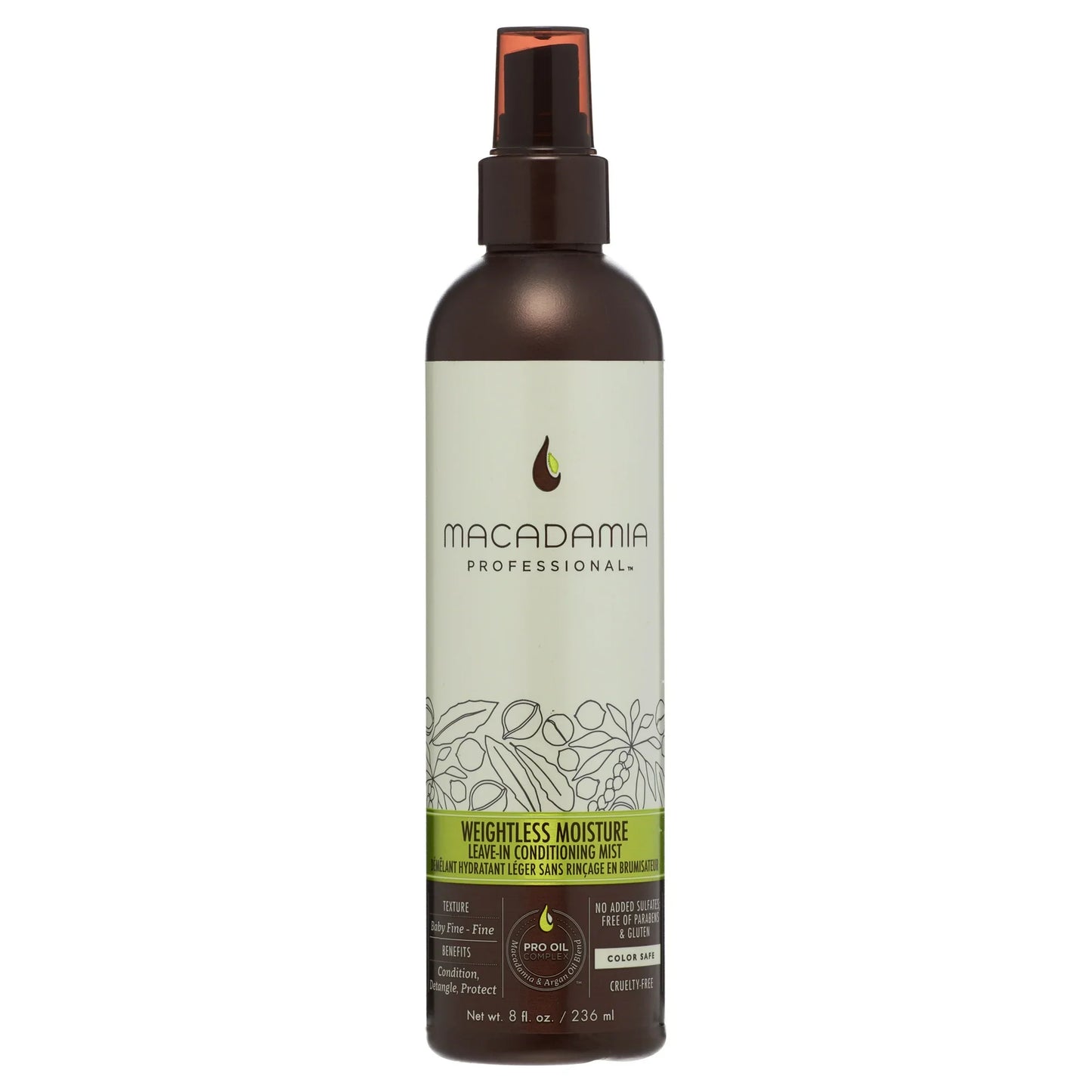 Weightless Moisture Leave-In Conditioning Mist BY Macadamia Mist 8 oz Unisex